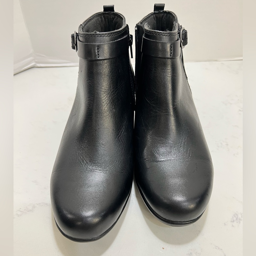 Clarks Black Ankle Booties with Buckle - Picture 7 of 11